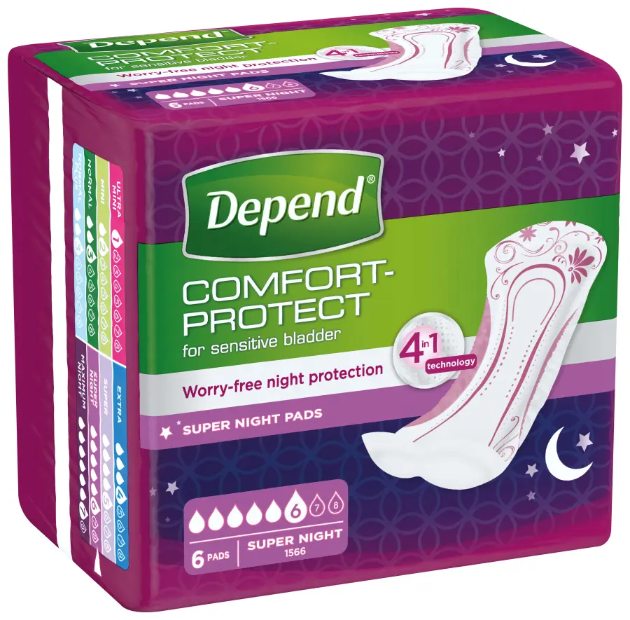 8603_DEPEND SUPER PLUS (OVERNIGHT) PAD 6 X 6 EU 3D_HR_RGB